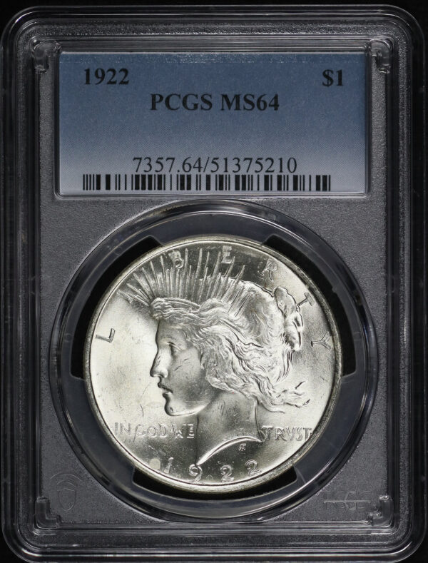 Obverse of this 1922 Peace Dollar PCGS MS-64