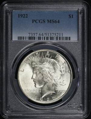Obverse of this 1922 Peace Dollar PCGS MS-64