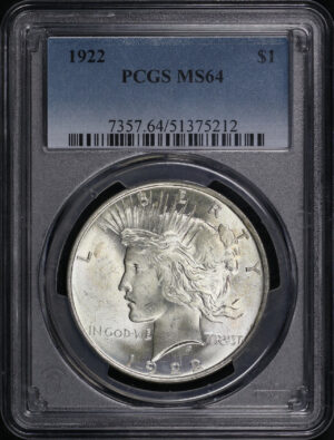 Obverse of this 1922 Peace Dollar PCGS MS-64