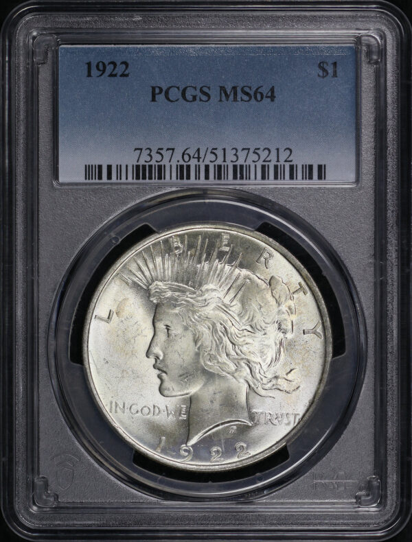 Obverse of this 1922 Peace Dollar PCGS MS-64