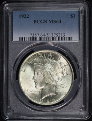 Obverse of this 1922 Peace Dollar PCGS MS-64