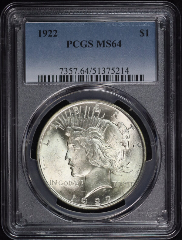 Obverse of this 1922 Peace Dollar PCGS MS-64