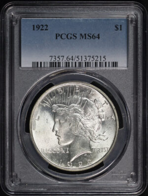 Obverse of this 1922 Peace Dollar PCGS MS-64