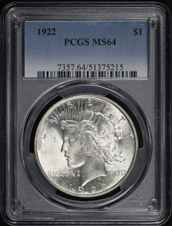 Obverse of this 1922 Peace Dollar PCGS MS-64