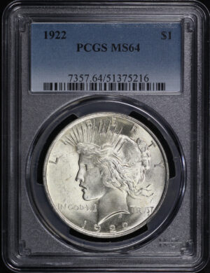 Obverse of this 1922 Peace Dollar PCGS MS-64