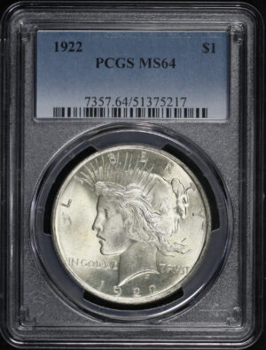 Obverse of this 1922 Peace Dollar PCGS MS-64