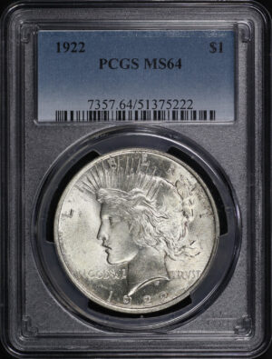 Obverse of this 1922 Peace Dollar PCGS MS-64