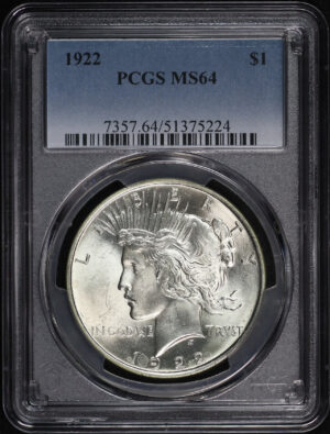 Obverse of this 1922 Peace Dollar PCGS MS-64
