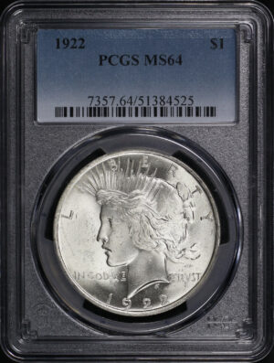 Obverse of this 1922 Peace Dollar PCGS MS-64
