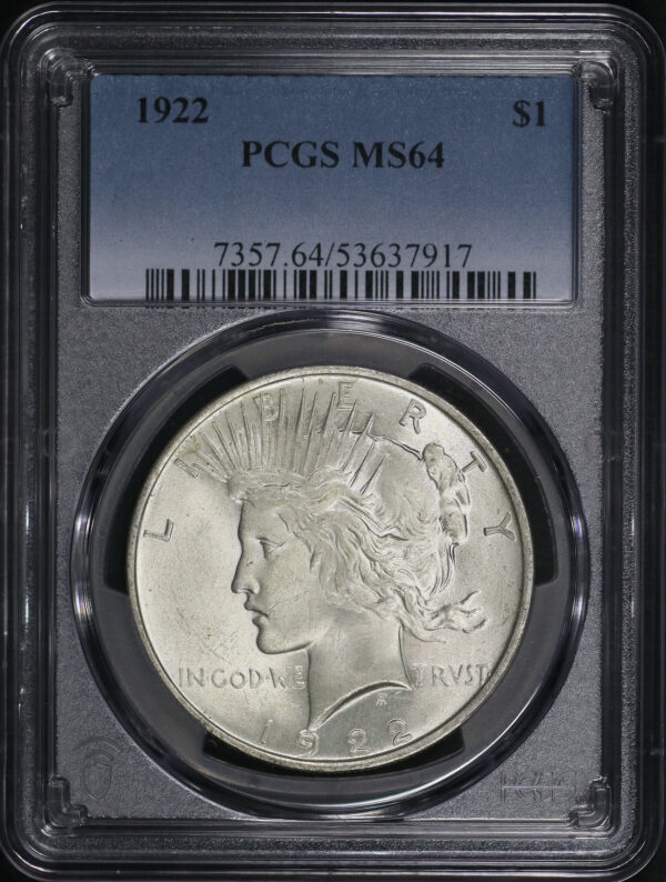 Obverse of this 1922 Peace Dollar PCGS MS-64