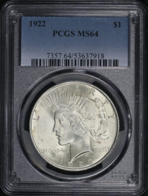 Obverse of this 1922 Peace Dollar PCGS MS-64