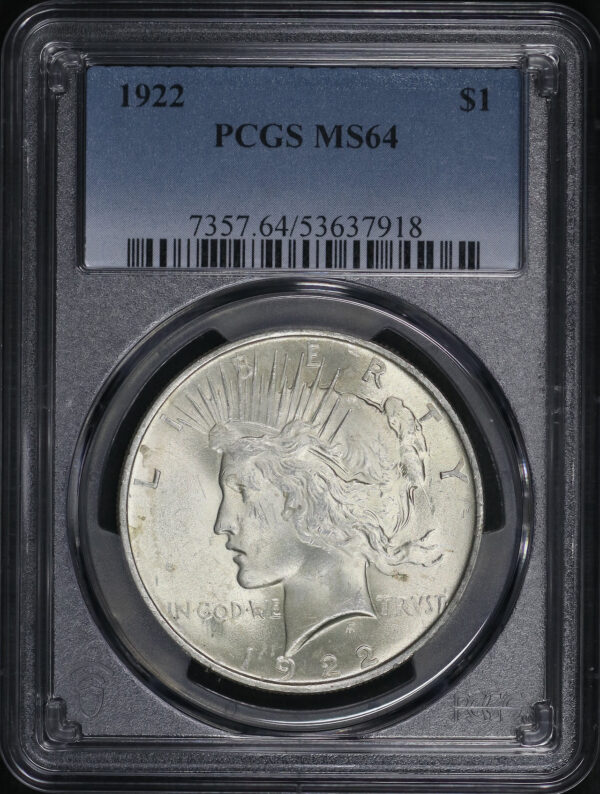 Obverse of this 1922 Peace Dollar PCGS MS-64