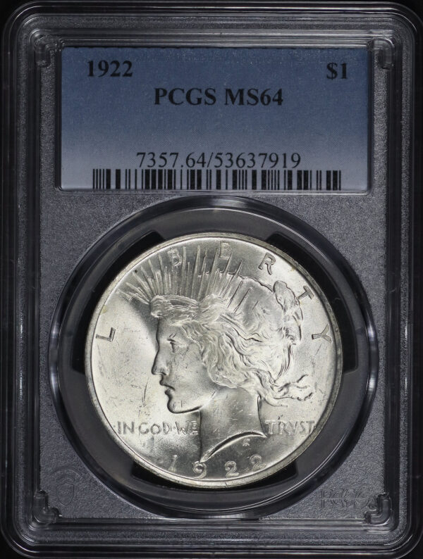 Obverse of this 1922 Peace Dollar PCGS MS-64