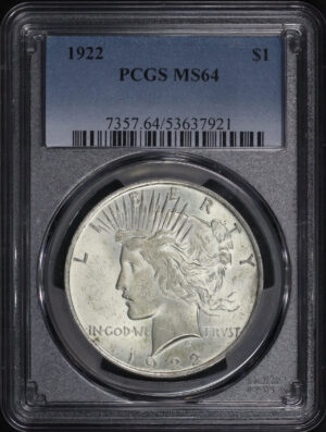 Obverse of this 1922 Peace Dollar PCGS MS-64