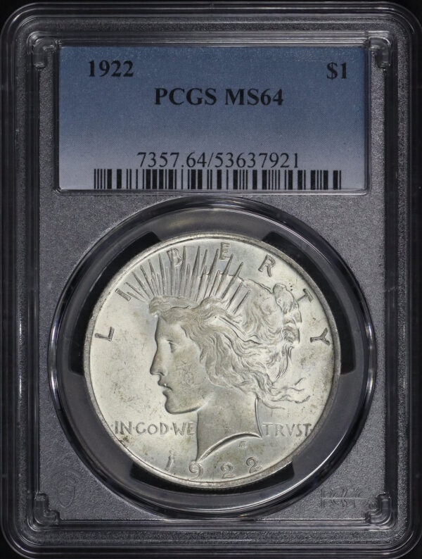 Obverse of this 1922 Peace Dollar PCGS MS-64
