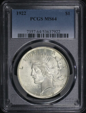 Obverse of this 1922 Peace Dollar PCGS MS-64