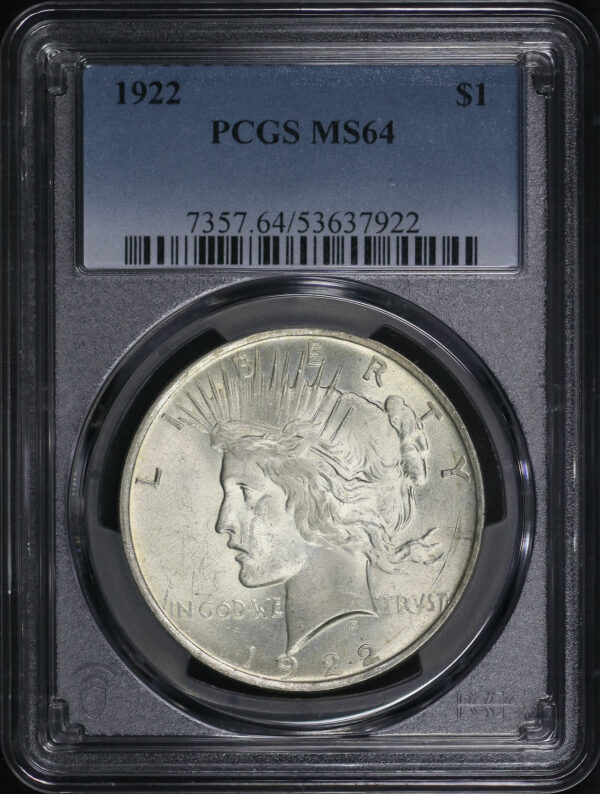 Obverse of this 1922 Peace Dollar PCGS MS-64