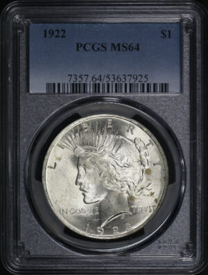 Obverse of this 1922 Peace Dollar PCGS MS-64