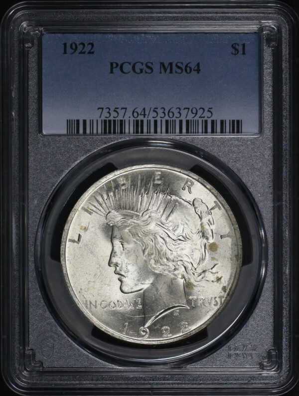 Obverse of this 1922 Peace Dollar PCGS MS-64