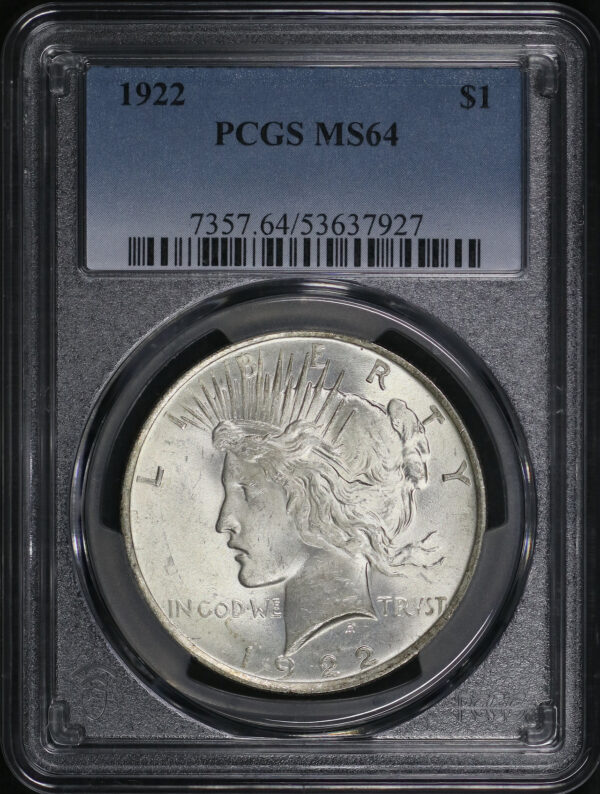 Obverse of this 1922 Peace Dollar PCGS MS-64
