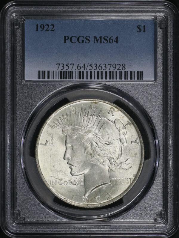 Obverse of this 1922 Peace Dollar PCGS MS-64