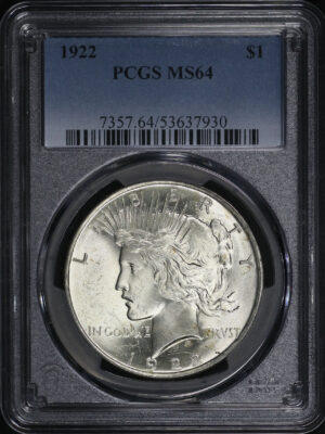 Obverse of this 1922 Peace Dollar PCGS MS-64
