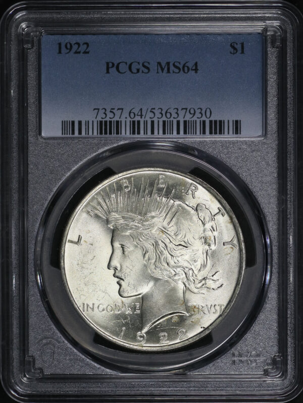 Obverse of this 1922 Peace Dollar PCGS MS-64