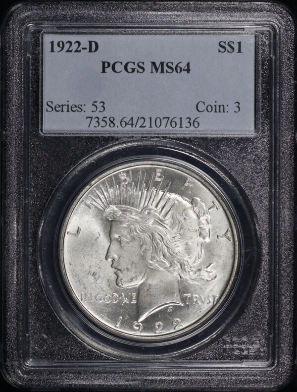 Obverse of this 1922-D Peace Dollar PCGS MS-64