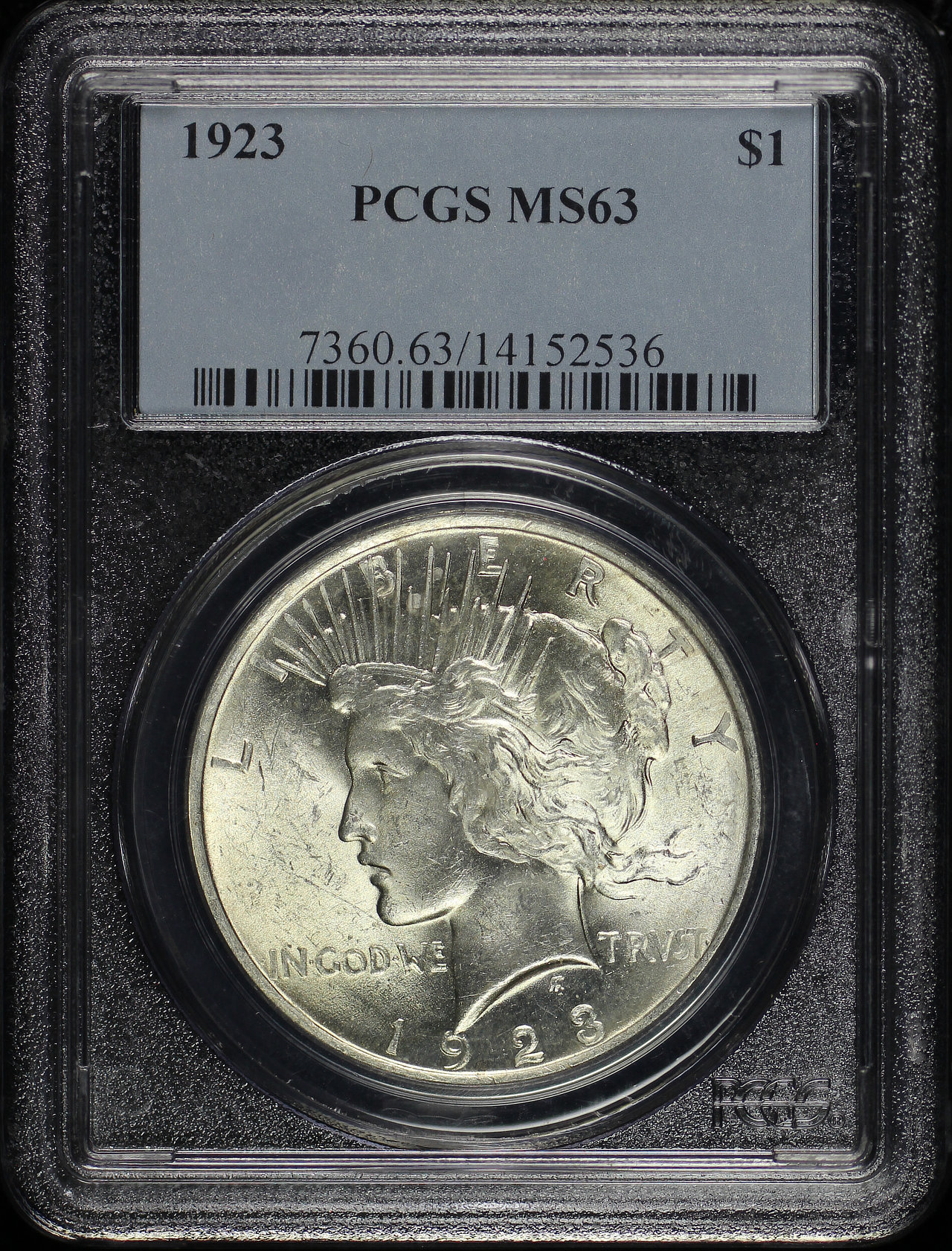 Obverse of this 1923 Peace Dollar PCGS MS-63