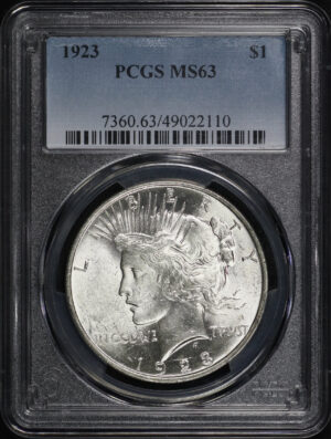 Obverse of this 1923 Peace Dollar PCGS MS-63