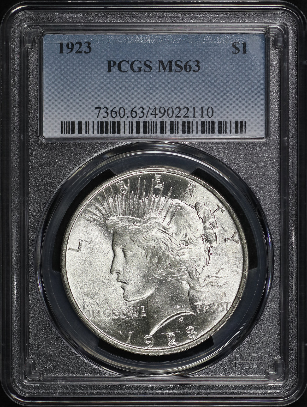 Obverse of this 1923 Peace Dollar PCGS MS-63