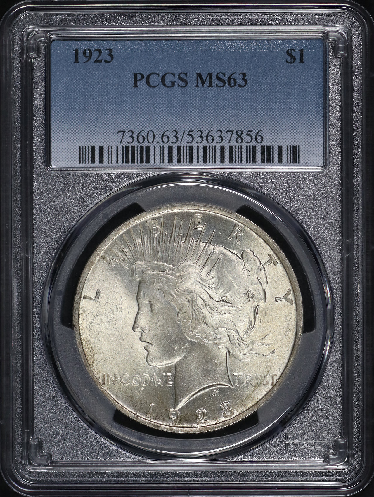 Obverse of this 1923 Peace Dollar PCGS MS-63