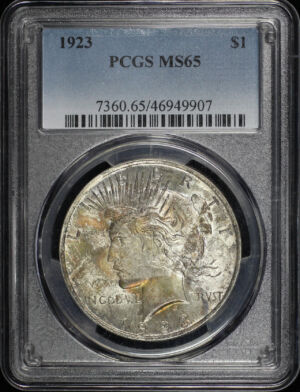 Obverse of this 1923 Peace Dollar PCGS MS-65