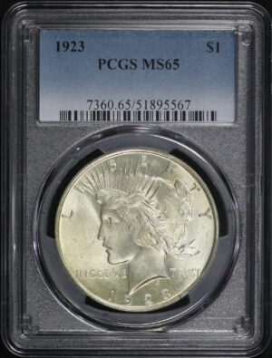 Obverse of this 1923 Peace Dollar PCGS MS-65