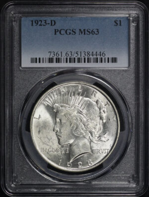 Obverse of this 1923-D Peace Dollar PCGS MS-63
