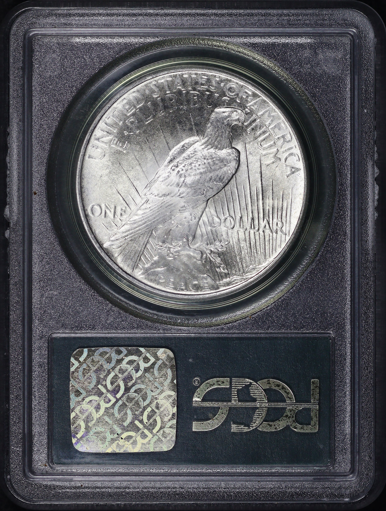 Reverse of this 1924 Peace Dollar PCGS MS-63 Old Green Holder