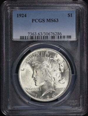 Obverse of this 1924 Peace Dollar PCGS MS-63