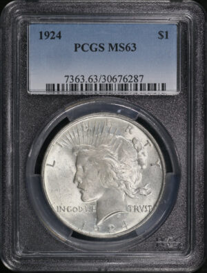 Obverse of this 1924 Peace Dollar PCGS MS-63