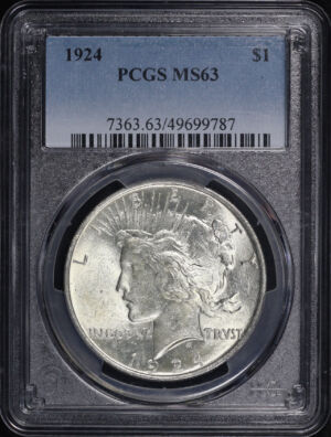 Obverse of this 1924 Peace Dollar PCGS MS-63
