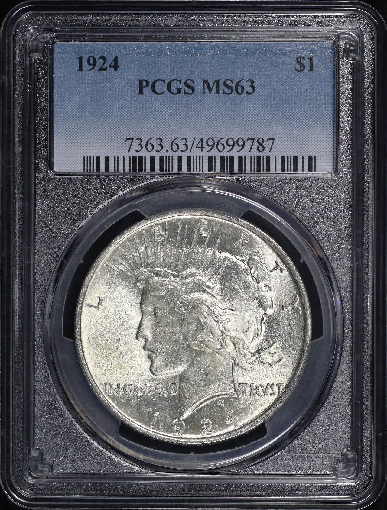 Obverse of this 1924 Peace Dollar PCGS MS-63