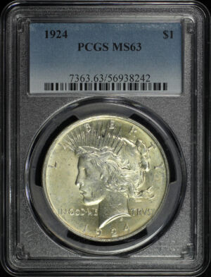 Obverse of this 1924 Peace Dollar PCGS MS-63