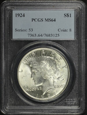 Obverse of this 1924 Peace Dollar PCGS MS-64