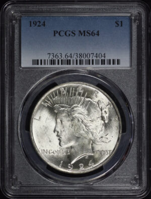 Obverse of this 1924 Peace Dollar PCGS MS-64