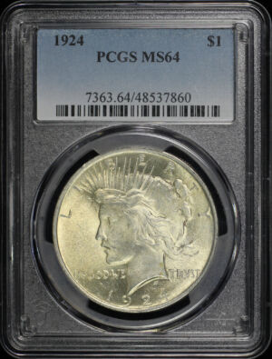 Obverse of this 1924 Peace Dollar PCGS MS-64