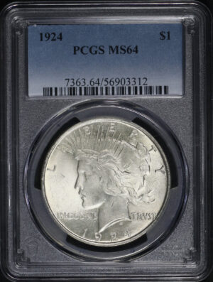 Obverse of this 1924 Peace Dollar PCGS MS-64