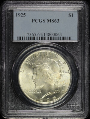 Obverse of this 1925 Peace Dollar PCGS MS-63