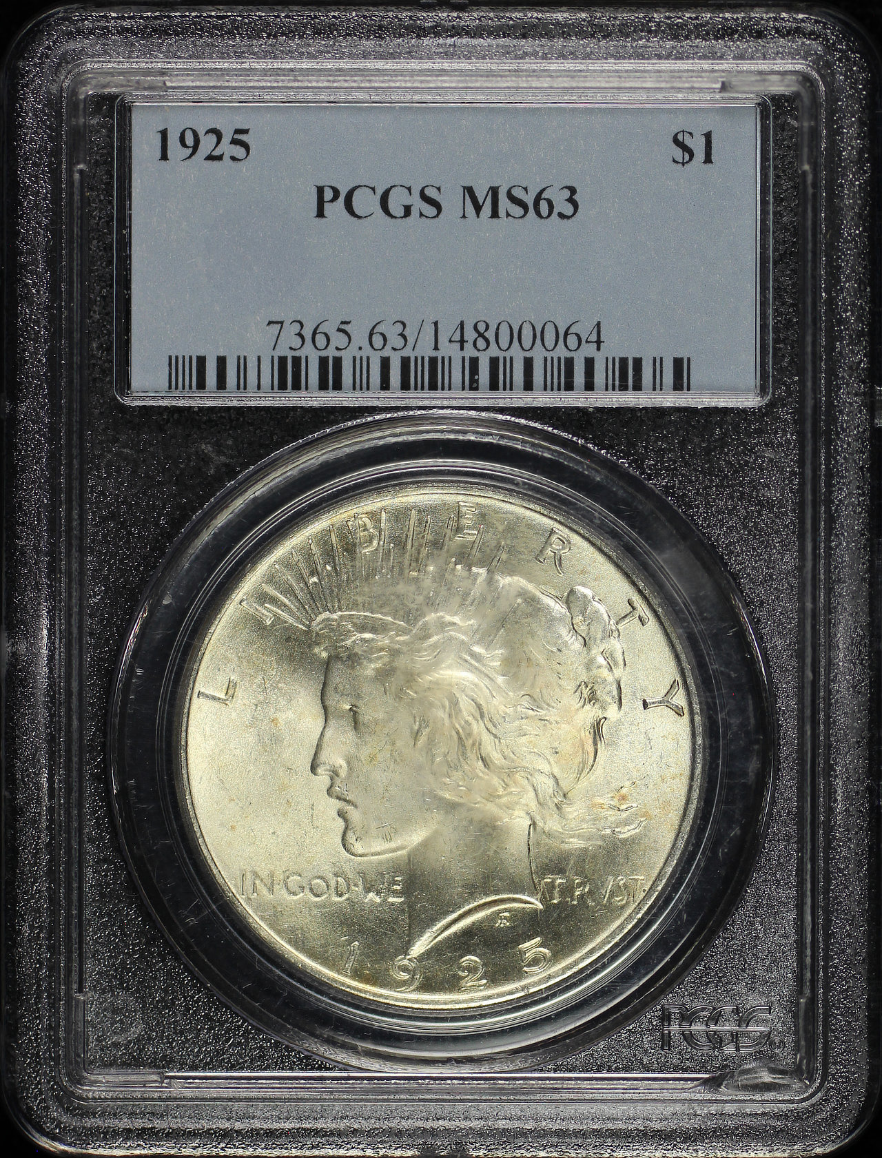Obverse of this 1925 Peace Dollar PCGS MS-63