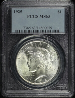 Obverse of this 1925 Peace Dollar PCGS MS-63