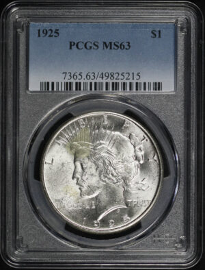 Obverse of this 1925 Peace Dollar PCGS MS-63