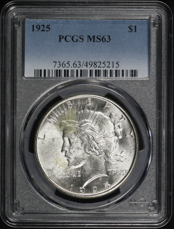 Obverse of this 1925 Peace Dollar PCGS MS-63